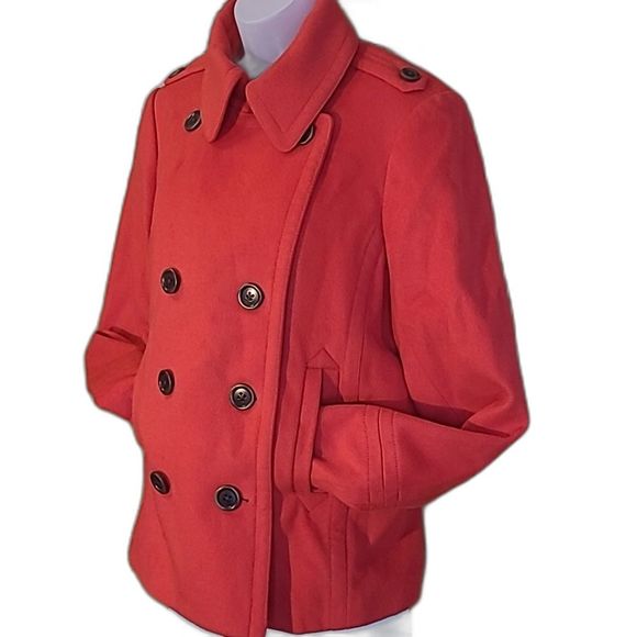 J. Crew Lady Day Jacket Lined Double-Breasted Metro Coat Wool Winter Peacoat XL - Picture 10 of 16